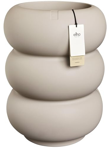 elho Amber roll high 43cm Blumentopf - Balanced Beige | Ø 43 x H 58 cm | Für Innen- und Außenbereiche geeignet | 100% recycelter Kunststoff