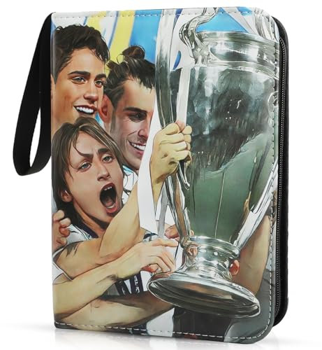 Sammelalbum Fßball Karten-50 Seiten 400 Karten Fussball Karten Sammelalbum Portable PU Material Wasserdichte Kartenhalter Ordner ist das Perfekte Geschenk für Kleine Sammler