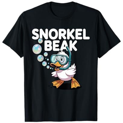 Schnorchel -Schnäder Enten -Cartoon Blasen Spaß T-Shirt
