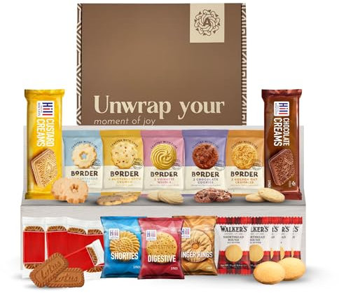Biscuits Gift Set - This Biscuit Hamper Contains 20x Individually Wrapped Biscuits (35x Total). Snack Box Gift Hamper