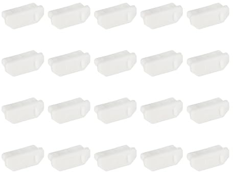 PATIKIL 0.6 Inch Dust Plug, 20 Pcs Anti Dust Plug Cover Silicone Charging Cap Port Cover Protector Female End for USB Computer Cell Phone Port Device, White