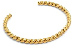 SINGULARU - Brazalete Tressia. Acero con Baño en Oro de 18 Kt y Cristal. Joyas Para Mujer.