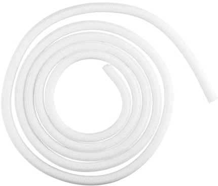 Tabanzhe White Cable Tidy Sleeve,10Ft Braided Cord Protector 0.59-Expandable Cable Sleeve for USB,TV,Computer Wire Power Cords Loom Tubing,Pet Chew Protection for Dog Cat