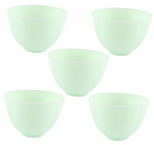 BAZEITFLOW 5 Piezas Cuencos de Silicona para Faciales Medio Resistente Caídas Fácil de Limpiar Herramienta Práctica para Ingredientes y Elaboración DIY Salones y Personal