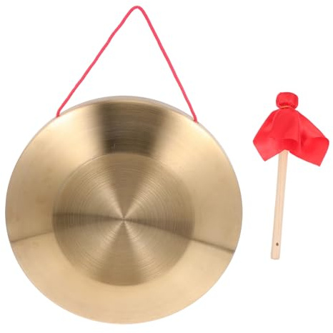 BESTonZON Gong de Mano Platillo Chino Instrumento Músical Gong de Ópera con Martillo para Percusión y Tambores Varios estilos
