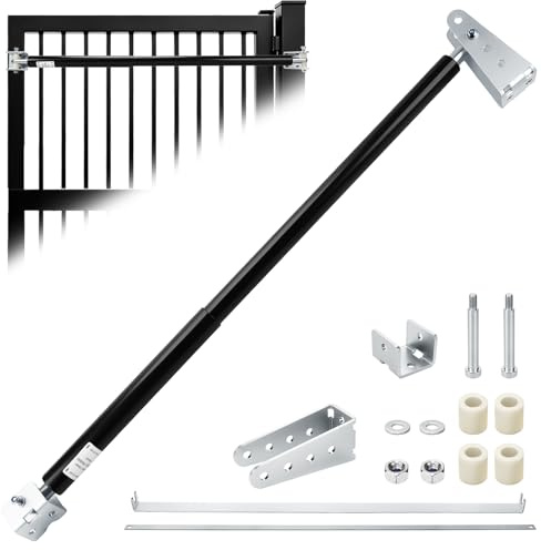 TB200B Hydraulic Gate Closer for Outdoor Gates 50 to 140 Pounds in Weight, 40 to 64 Inches in Width Suitable for Home Yard,Fences,Gardens,Ranches,Farms, Black Outdoor Heavy Duty Gate Closer