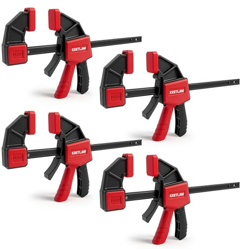 Einhandzwingen Set | Spannweite 150mm, Dehnbereich 285mm, Spannkraft 75kg, Zum Spannen & Dehnen, Für tabiles Fixieren von Holz & Möbel