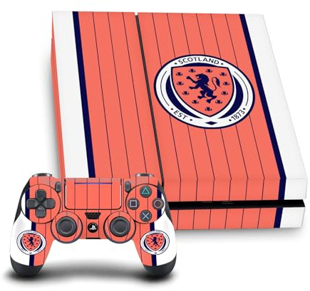 Head Case Designs Officially Licensed Scotland National Football Team Away 2026 Kit Vinyl Sticker Gaming Skin Decal Compatible With Sony PlayStation 4 PS4 Console and DualShock 4 Controller Bundle