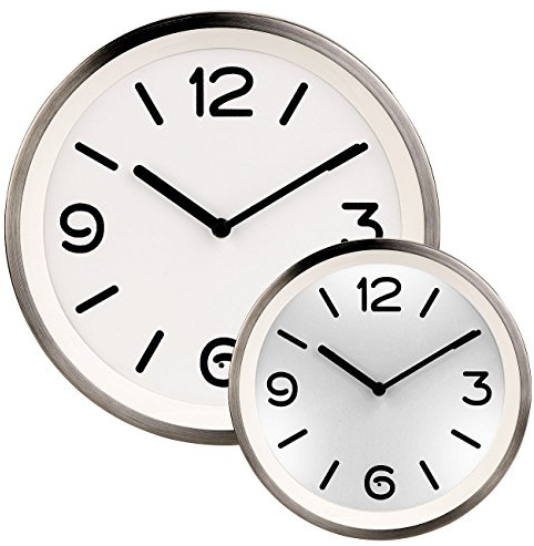 St. Leonhard Quarzwanduhr: Edelstahl-Quarz-Wanduhr mit Zifferblatt-Beleuchtung und Lichtsensor (Wanduhr Licht)