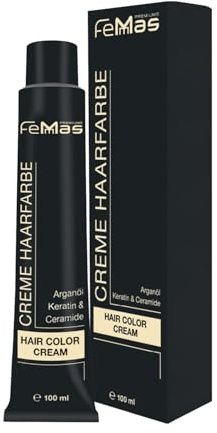 FemMas Haarfarbe Mittelblond Asch 7.11 I Creme Haarfarbe mit Arganöl, Keratin & Ceramiden I Als dauerhafte Haarfärbung oder Tönung für strahlende, haltbare Farbergebnisse I 100 ml