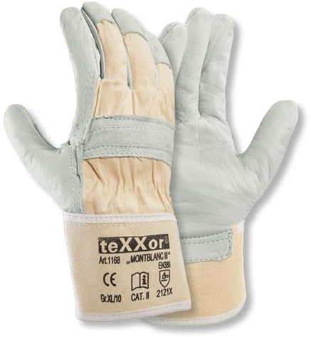 12 Stück teXXor teXXor® Rindvollleder-Handschuhe Montblanc III 1168, Packung, natur, 9/L