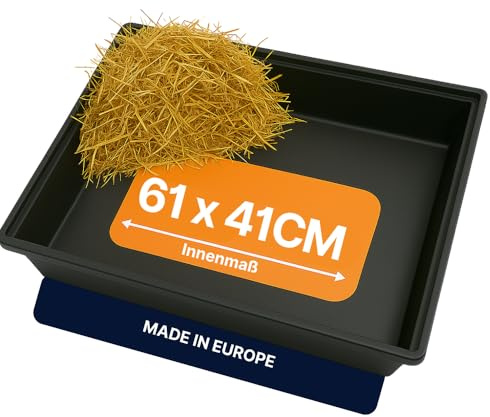 Breker Kunststoffwanne 50x70cm [geeignet als Kotwanne] 35 Liter Fassungsvolumen | Allzweckwanne | Plastikwanne | Schwarz