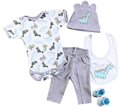 Pedolltree Reborn Baby Dolls Clothes Boy 20-22 Inch Reborn Doll Clothing Outfits Accessories 5 Pcs Sets