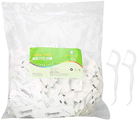 Fil Dentaire 500 pièces, bâton de Fil Dentaire jetable, Cure-Dents Portanle, Fil de détachage de Dents, Fil Dentaire Propre en Profondeur