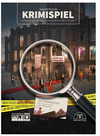 MAGNIFICUM Krimispiel für Erwachsene – Die Firmenfeier | Kooperatives Detektivspiel für zuhause mit Fallakte & Beweisen | 1–6 Spieler, ab 14, Spieldauer 2–4 Std.