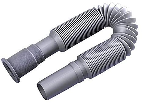 OLIREXD Universal Wash Basin Sink Drain Pipe, 1-1/4 Inch Install Diameter Plastic Flexible and Expandable Drain Pipe for Kitchen Bathroom Sink, Gray