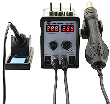Stations De Soudure SMD Station de soudure de désoldering Solder 8586 8586D 750W 2-en-1 Affichage numérique ESD Fer à souder à air chaud pour réparation de soudage pour les projets de bricolage de rep