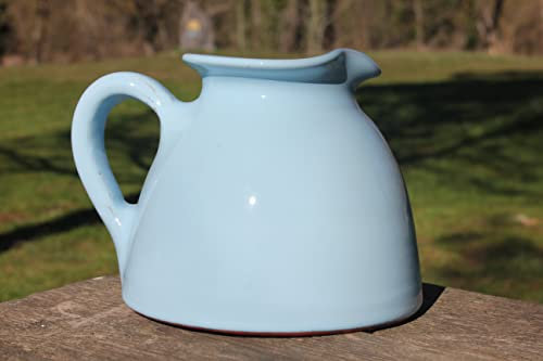 OFERTA JARRA PLANA DE CERÁMICA AZUL CLARO 1 LITRO. Hecho a mano. Artesanos de España. ENVÍO GRATIS.