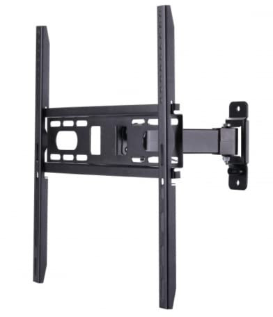 NK Support TV Mural - Support Fixe inclinable pour téléviseurs LED, LCD, OLED, Compatible avec Plasma Plat et incurvé de 26 à 55, VESA Max 400 x 400, Poids jusqu'à 25 kg. Couleur Noire
