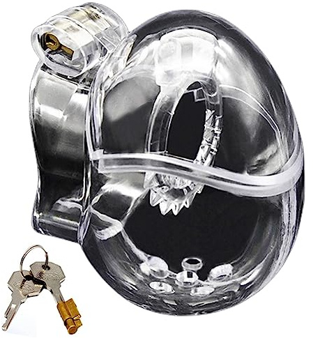 Keuschheitsgürtel Für Herren, Full Bondage Peniskäfig Extrem Cb6000 Ei Typ Chastity Cage Pc Transparenter Keuschheitskäfig Cook Cage Chastity Cage SM Fetisch Sexspielzeug Für Männer,43 mm,Dornig