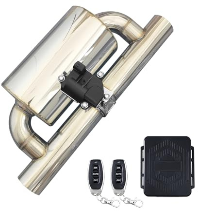 3 Inch Electric Valved Muffler Exhaust Cutout with Muffler Cat Back Exhaust System Kit