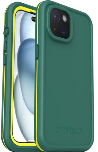 OtterBox Fre Hülle für iPhone 15 für MagSafe, Wasserdicht (IP68), stoßfest, schmutzabweisend, schlanke Hülle mit integriertem Displayschutz, 5X getestet nach Militärstandard, Grün