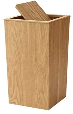 Papelera Bote de Basura Cubo de Basura Cubo De Basura De Madera Cubo De Basura Decorativo Cubo De Basura Cuadrado Cubo De Basura Con Tapa Para El Baño Del Hogar Papeleras Basurero ( Color : A , Size :