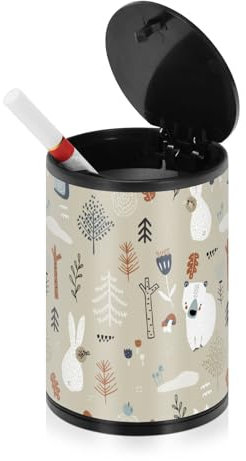 Woodland Bunnybears Schnecken-Aschenbecher für Zigaretten für Männer mit Deckel, geruchsdicht, Edelstahl, tragbar, rauchfrei, Autozubehör, Aschenbecher
