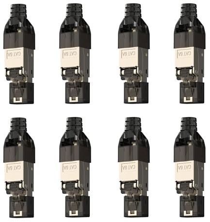 songyea Conector RJ45, conector Cat7, conector de red Cat6A, sin herramientas, herramienta de red, apantallado, 10 Gbps 600 MHz (8 unidades)