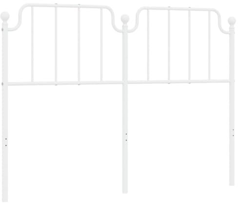 vidaXL Kopfteil, Bettkopfteil mit Metallbeinen, Betthaupt für Bett Metallbett Doppelbett, Bettzubehör Schlafzimmer, Weiß 160 cm Metall