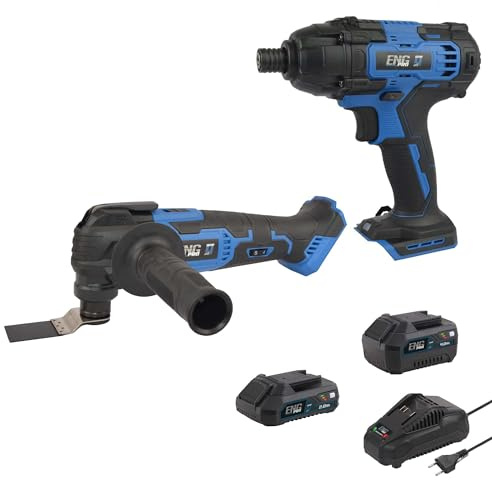 ENG PRO KIT | | Avvitatore a impulsi 1/4, Utensile multifunzione e 2 Batterie 2/4.0Ah |Linea Professionale a Batteria
