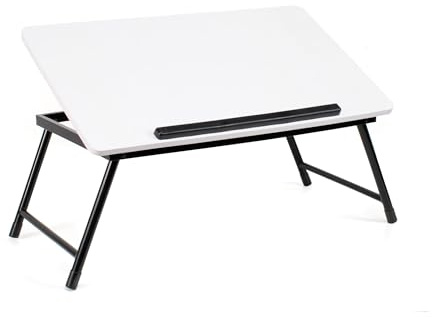 The Secret Home - Bandeja para Desayuno para Cama y Sofá - Mesa para Portátil - Bandeja Abatible - Mesa Auxiliar Pequeña en MDF