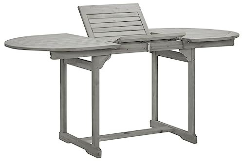 SDWEHO7 Gartentisch ausziehbar Balkontisch Ausziehtisch Wetterfest Holz Garten Balkon Esstisch, (120-170) x80x75 cm Massivholz Akazie