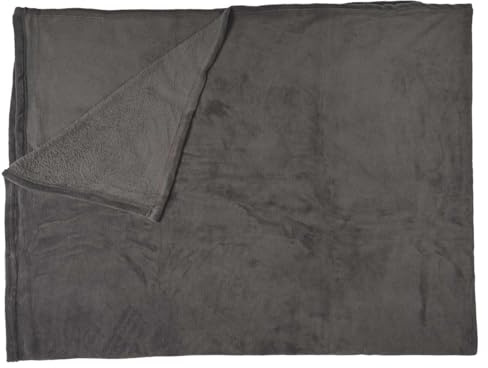 Home Deco Factory, TX0104, Plaid en Microfibre Doux et élégant, idéal pour Le canapé ou Le lit, Facile à Entretenir, Parfait pour Le cocooning, 150x200 cm, Gris Foncé