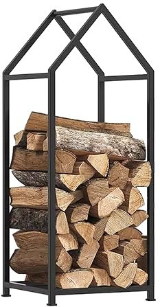 Portalegna Da Ardere Portalegna In Legno Per Camino/Stufa A Legna Portalegna In Ferro Battuto Scaffale Per La Conservazione Della Legna Portalegna Da Ardere Per Interni Ed ,L Height 90 Cm (35 3/8