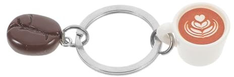 TINEASUR Coffee Bean Keychain Cute Alloy Keyring for Bag Hanging Decor Creative Bean Pendant Keychain for Key Pouch and Key Pouch for Women