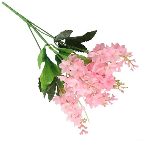 Langlebige künstliche Hyazinthen-Blumen für elegante Dekoration in Büro und Zuhause, 5 Köpfe mit anpassbarer Form (Rosa)