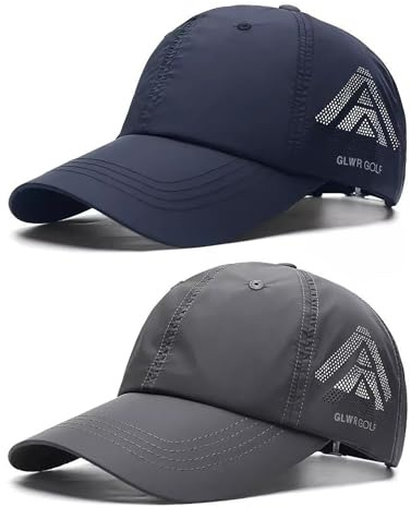 TAGVO Baseball Cap Herren Damen, 2 Stück Schnell Trocknende UV-Schutz Basecap Sommer, Atmungsaktiv Leichte Sport Running Cap Baseballkappe, Golf Kappe Sonnenhut für Reisen Draußen