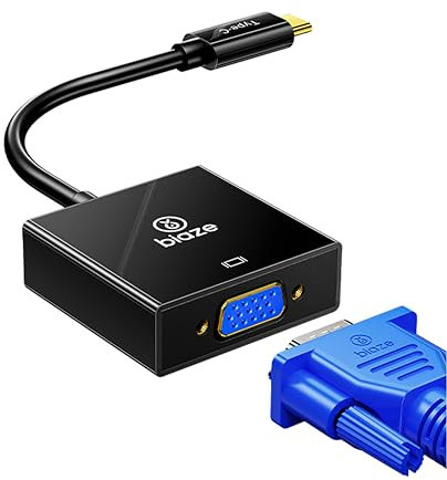 biaze ZH55 USB C zu VGA Adapter, Typ-C 3.1 auf VGA Konverter, Full HD Typ C zu vga Kompatible with iPhone 15 Plus Pro Max,MacBook Air 2022,iPad,iMac,Samsung Galaxy Tab,Dell XPS,Surface