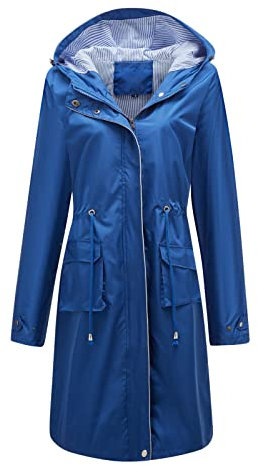 Generisch Spray imperméabilisant veste de pluie polyester manteau long hiver imperméable PFC 2022 long manteau imperméable lâche fermeture éclair veste coupe-vent longue veste de randonnée femme