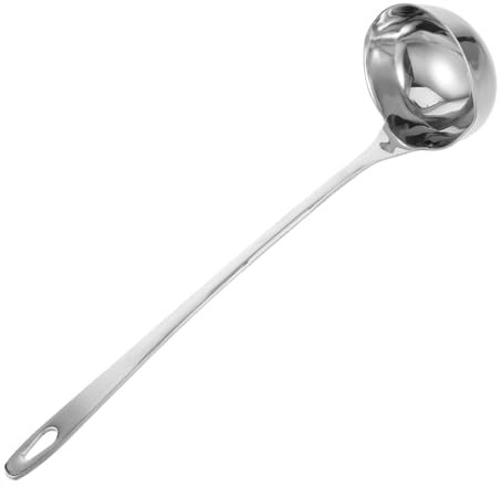 Healifty Louche à Soupe avec Bec Verseur en Acier Inoxydable Longue Cuillère de Service pour et Ragoûts Accessoire Cuisine Pratique 1 Pièce