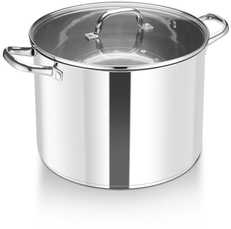 HaWare Suppentopf aus Edelstahl, dreilagig, 16 l, 30 cm | Suppentopf für Induktion/Elektro/Gas/Keramik, sichtbarer Deckel, 18/10, gesund und ungiftig, leicht zu reinigen