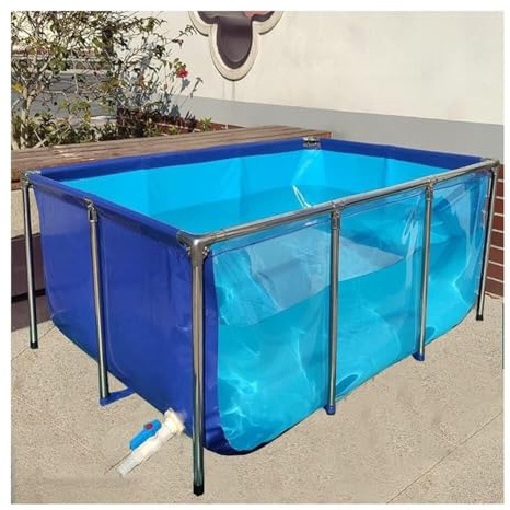 Rivestimenti in Tela PVC per laghetti da Giardino, Rivestimenti in Tela PVC Flessibile con Telaio in Acciaio, Acquario Indipendente per Interni per Koi/Pesci Rossi, con Pannello d