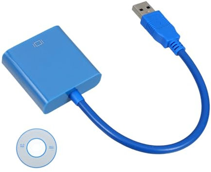 VILLCASE Adaptador USB Vga Cable de Conversión de Video Compatible con Pc y Color Azul Extensión de Pantalla y Clonación Soporta
