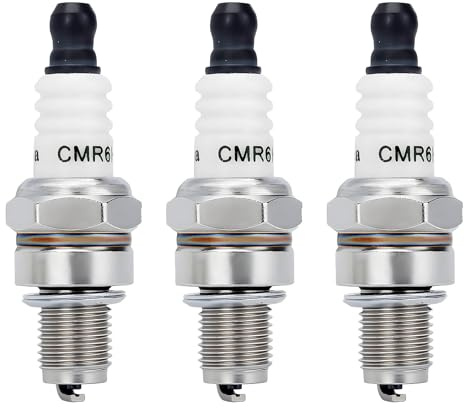 3PCS CMR6H Bougie D'Allumage, Bougies D'allumage de Remplacement Compatible avec Stihl BR600 BR500 BR550 FC70 FC90 FS90 FS100 FS110 FS90R FS100R FS100R FS110R FS130R Débroussailleuse Tondeuse