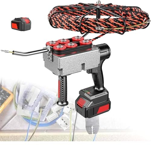 zhenmaster Pasacables automático con batería de gran capacidad – Motor sin escobillas de alto rendimiento – Para canalizaciones, fontanería y cableado(25000mah,15m-line)