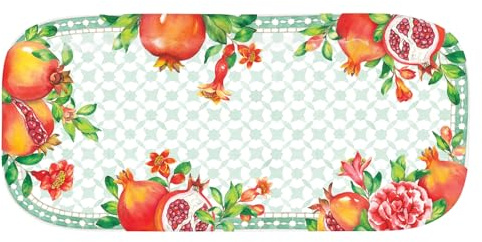 Les Jardins de la Comtesse - Petit Plateau rectangulaire en Mélamine Pure - Gateaux/Cake - Plat Long de Présentation - Séville - Collection Vaisselle MelARTmine - 37,5 cm
