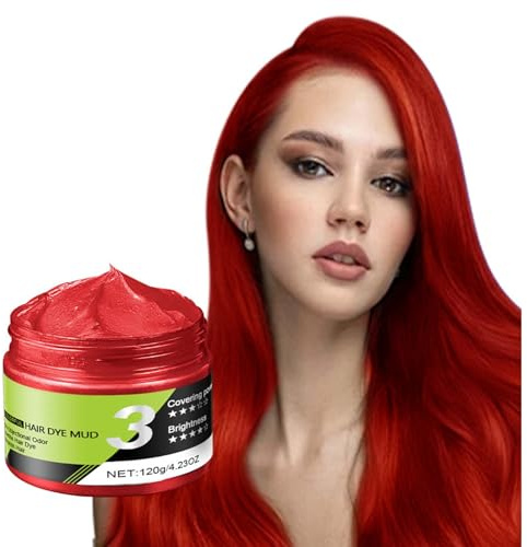 Red Haarwachs,Temporäre Rosa Haarsprayfarbe, Waschbares Crazy Hair Color, Instant-Haarfärbemittel, Natürliche Haarfarbe, Styling-Haarton für Männer, Frauen, Party (Red)