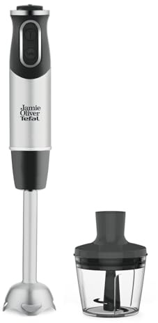 Tefal HB65JD Jamie Oliver Stabmixer, 1000 Watt, Zerkleinerer-Aufsatz, Edelstahl-Pürierstab, Spülmaschinengeeignet
