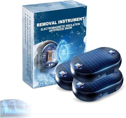 Caduola Anti-freeze Electromagnetic Car Snow Removal Device, 2026 New Portable Solar Electromagnetic Molecular Interference Freeze and Snow Remover Instrument for Ice & Snow Scraping (3pcs)